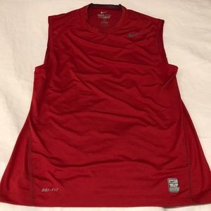 Nike pro sleeveless combat dri fit red fitted leg